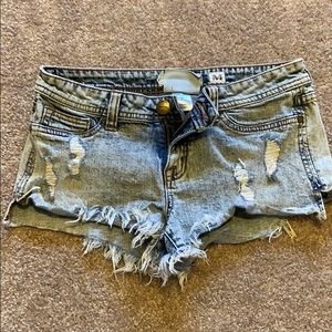 Distressed Jean shorts